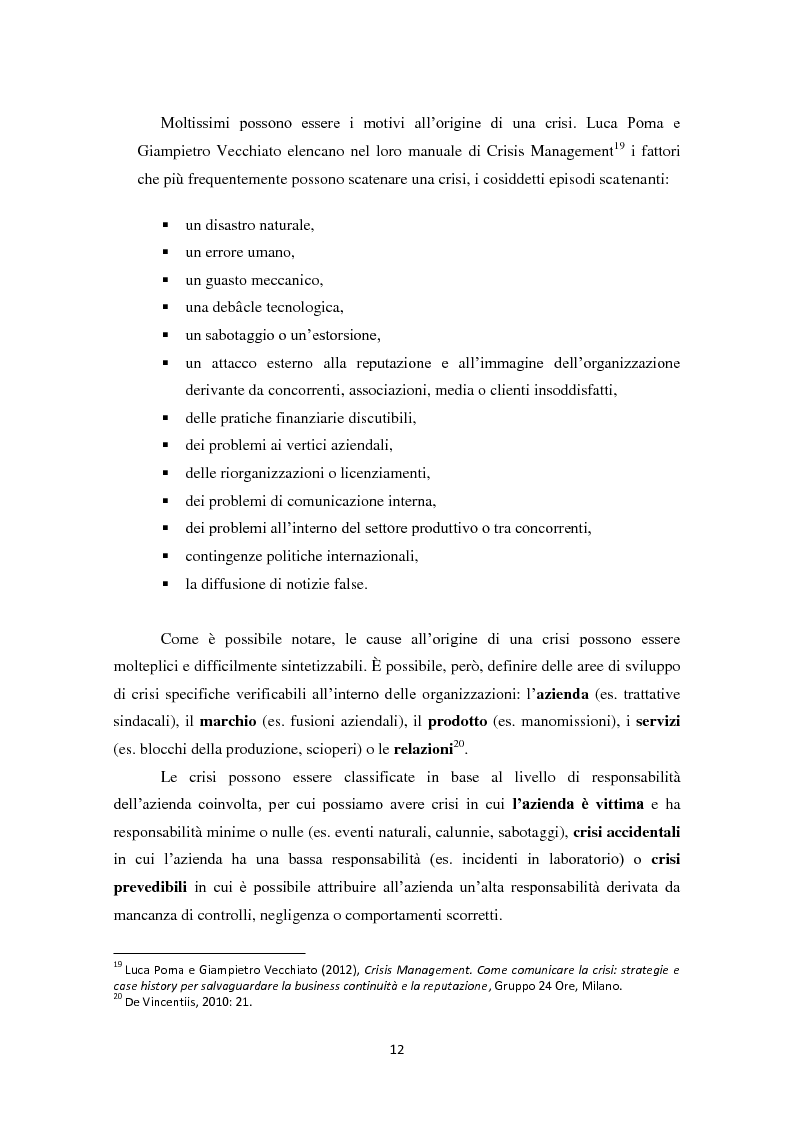 Anteprima della tesi: Prevedere per prevenire. Crisis Management: l'importanza delle fasi di ascolto e monitoraggio e il ruolo del web, Pagina 9