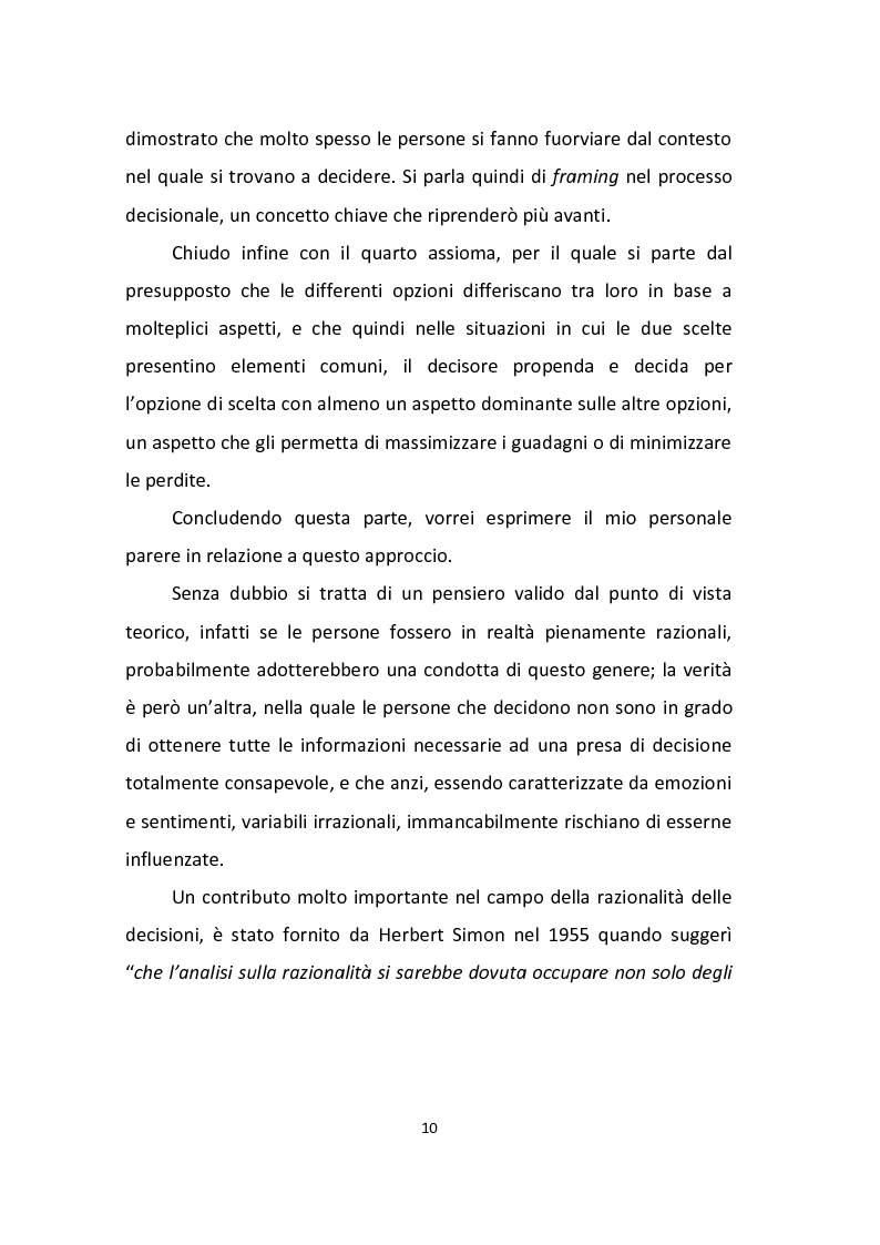 Anteprima della tesi: Finanza comportamentale: emozione, distorsioni cognitive e investimenti etici, Pagina 8