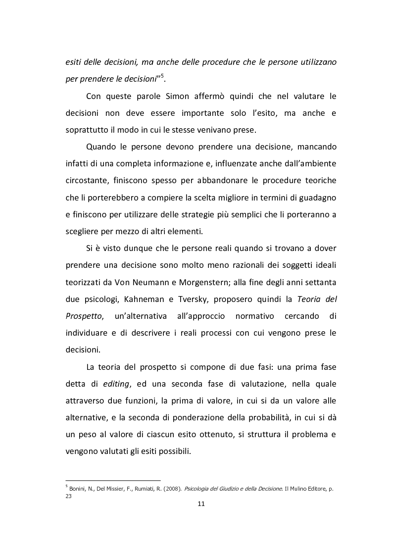 Anteprima della tesi: Finanza comportamentale: emozione, distorsioni cognitive e investimenti etici, Pagina 9