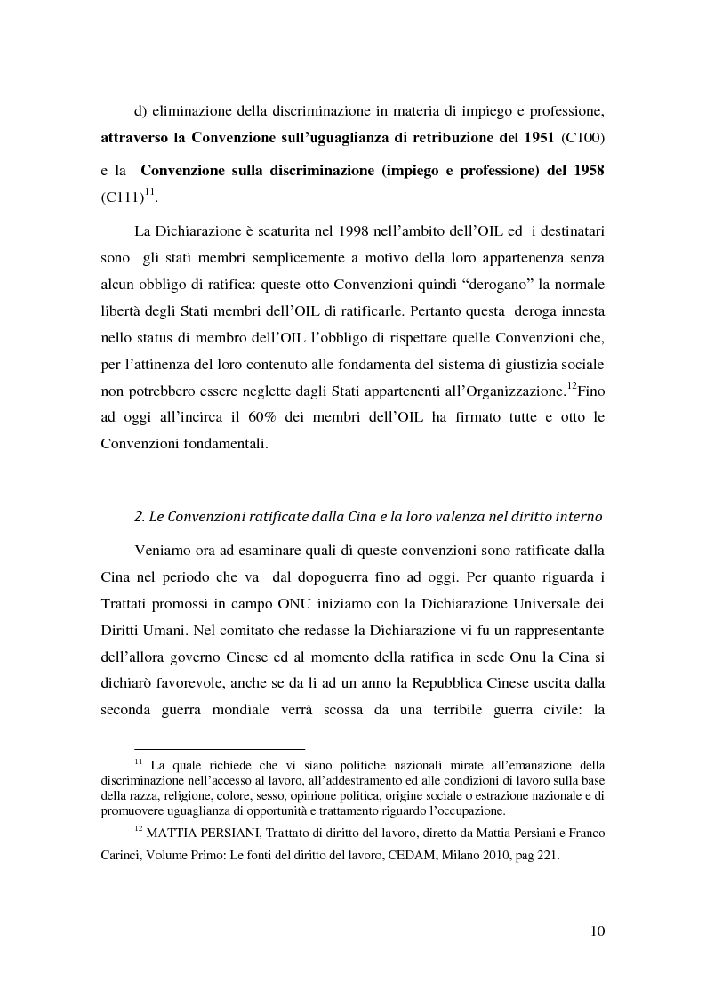 Anteprima della tesi: Il Diritto del Lavoro della Repubblica Popolare Cinese alla luce del diritto internazionale, Pagina 8