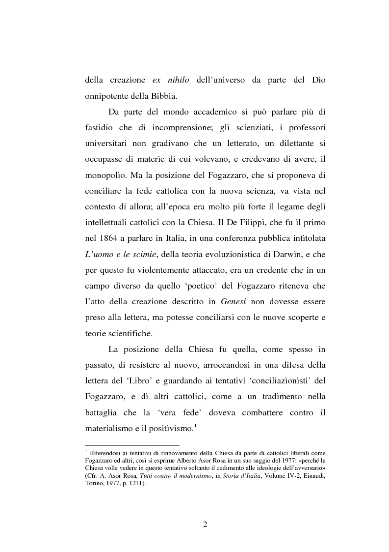 Anteprima della tesi: Ogni plebe m'insulta e rossa e nera - Fogazzaro, la sua arte, la scienza, la Chiesa, Pagina 3