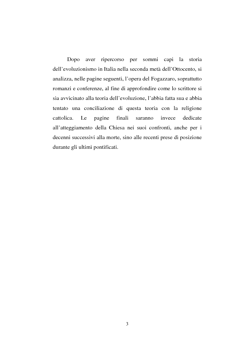 Anteprima della tesi: Ogni plebe m'insulta e rossa e nera - Fogazzaro, la sua arte, la scienza, la Chiesa, Pagina 4