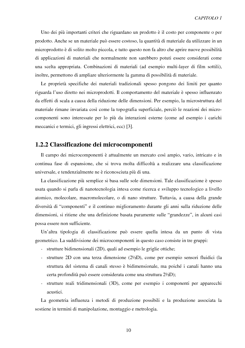 Anteprima della tesi: Metodologie di caratterizzazione e qualificazione dimensionale e superficiale di microcomponenti., Pagina 11