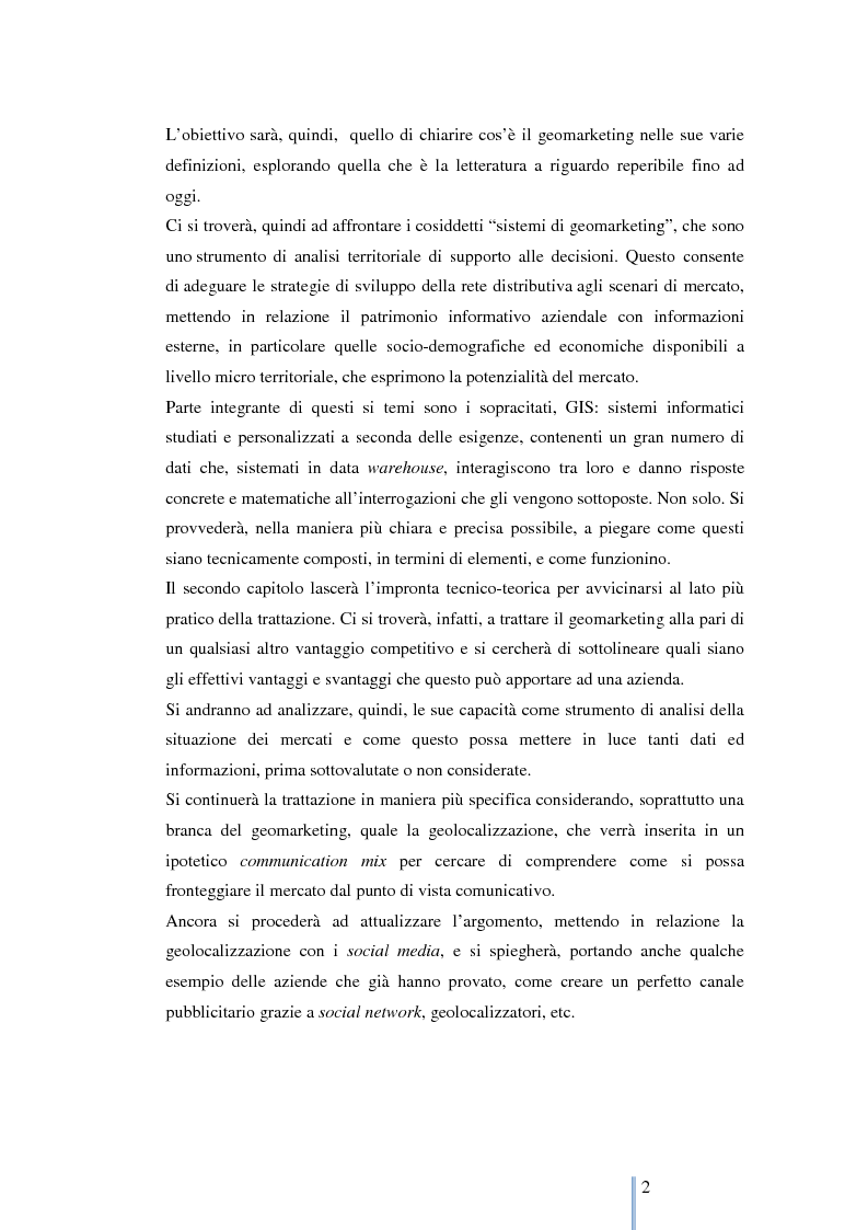 Anteprima della tesi: Le nuove frontiere del marketing: geomarketing e geolocalizzazione al servizio delle aziende. Il caso UniCredit S.p.a., Pagina 3