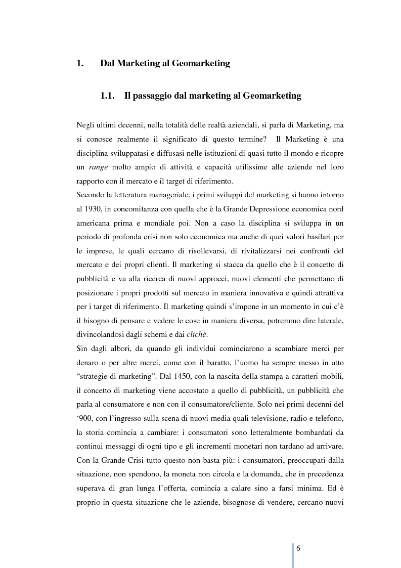Anteprima della tesi: Le nuove frontiere del marketing: geomarketing e geolocalizzazione al servizio delle aziende. Il caso UniCredit S.p.a., Pagina 7