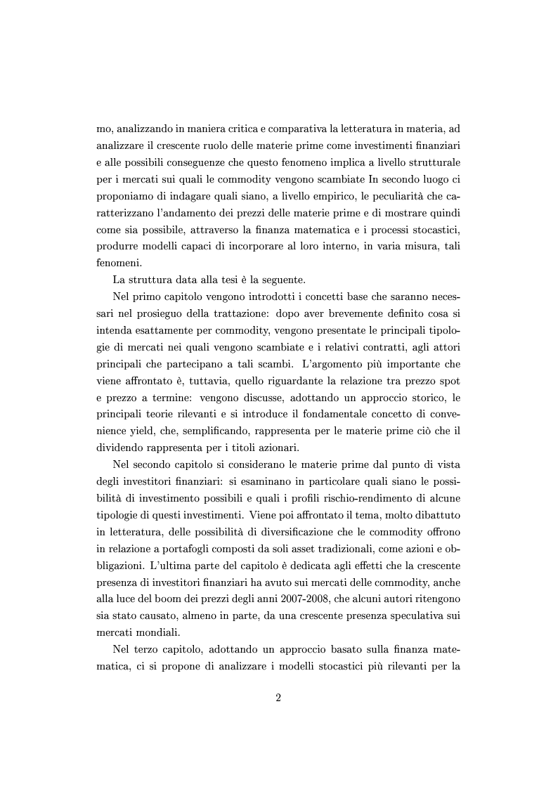 Anteprima della tesi: Mercato e prezzatura delle materie prime, Pagina 3