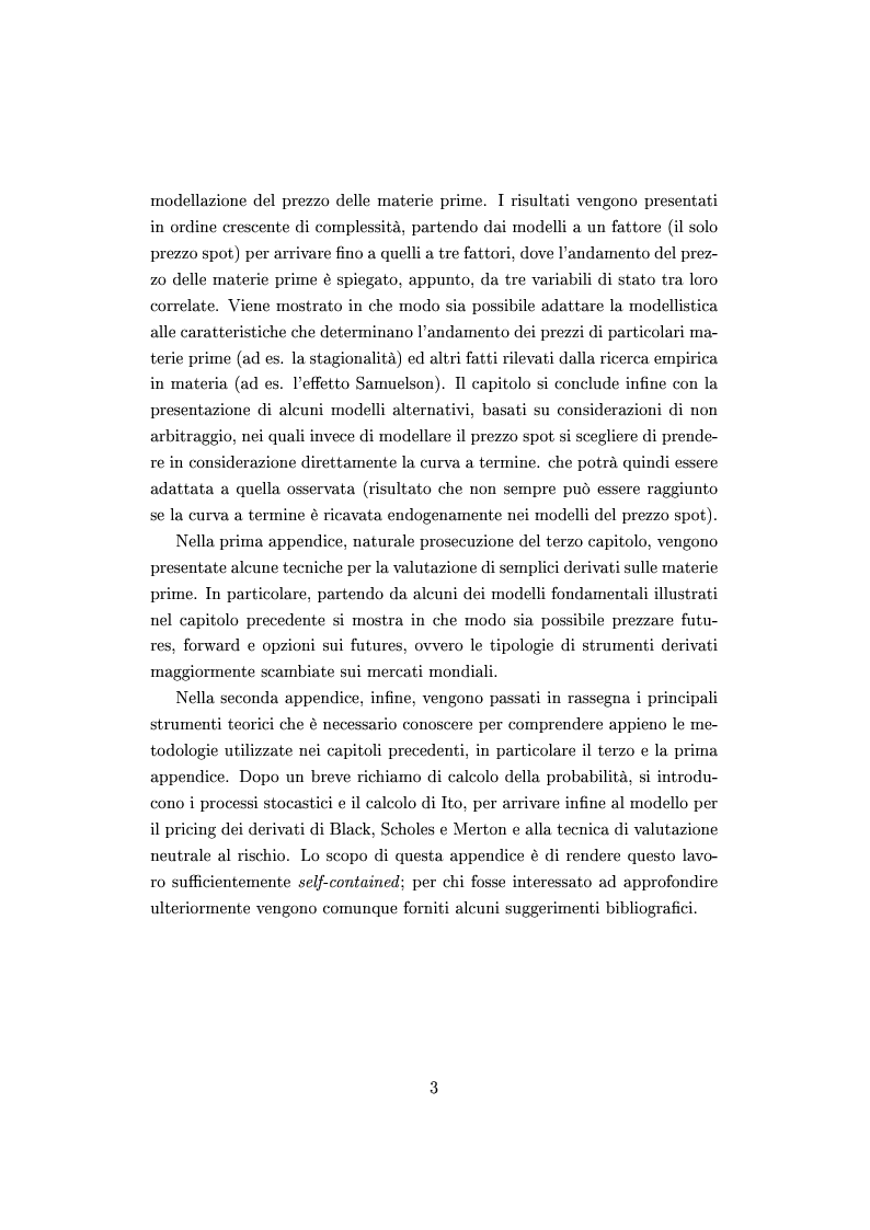 Anteprima della tesi: Mercato e prezzatura delle materie prime, Pagina 4