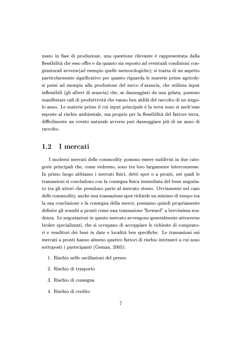 Anteprima della tesi: Mercato e prezzatura delle materie prime, Pagina 8