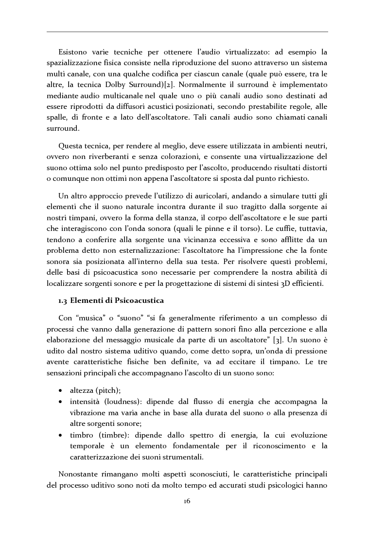 Anteprima della tesi: Gestione di database eterogenei di HRTF per il rendering in tempo reale di audio 3D, Pagina 5