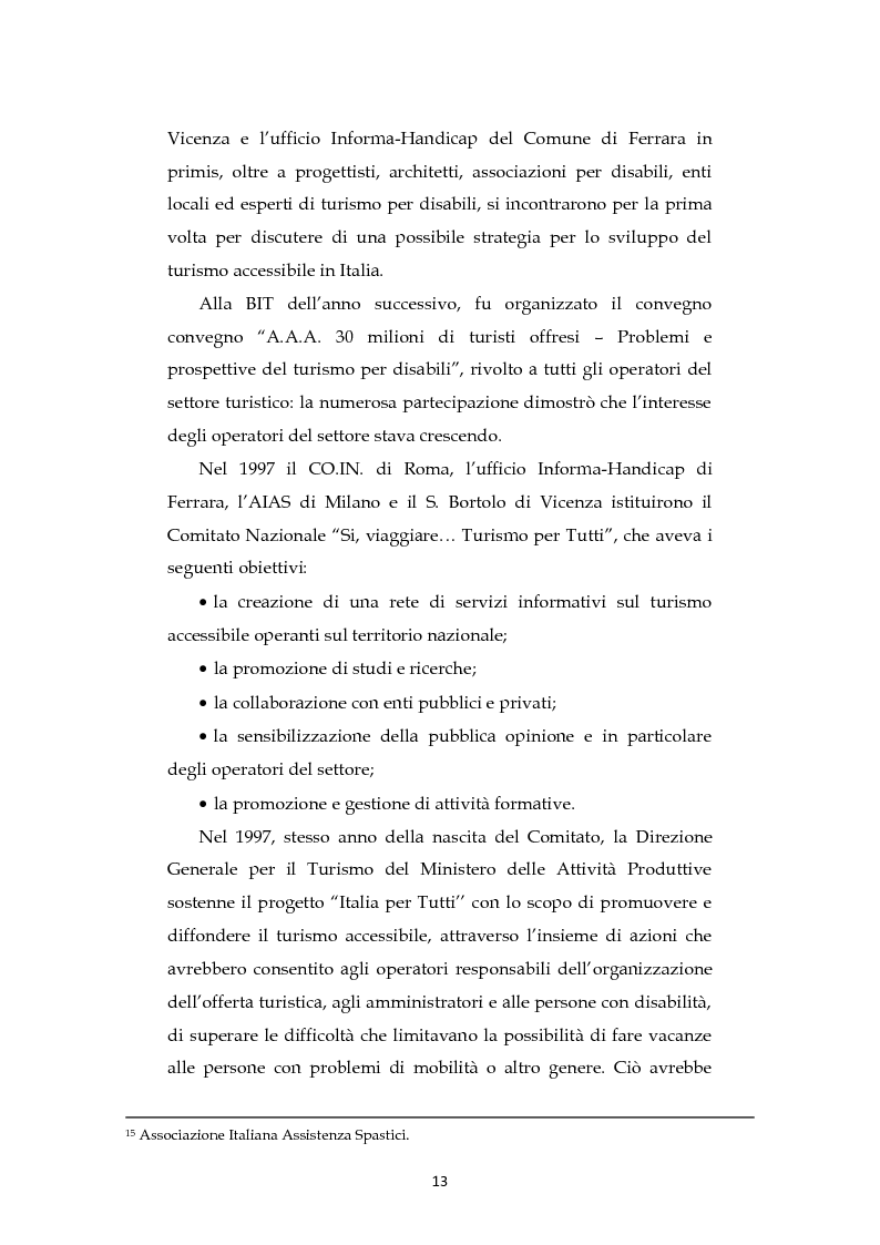 Anteprima della tesi: Analisi dell'evoluzione del concetto di accessibilità nel turismo. L'esperienza nel Veneto e il caso VEASYT s.r.l, Pagina 11