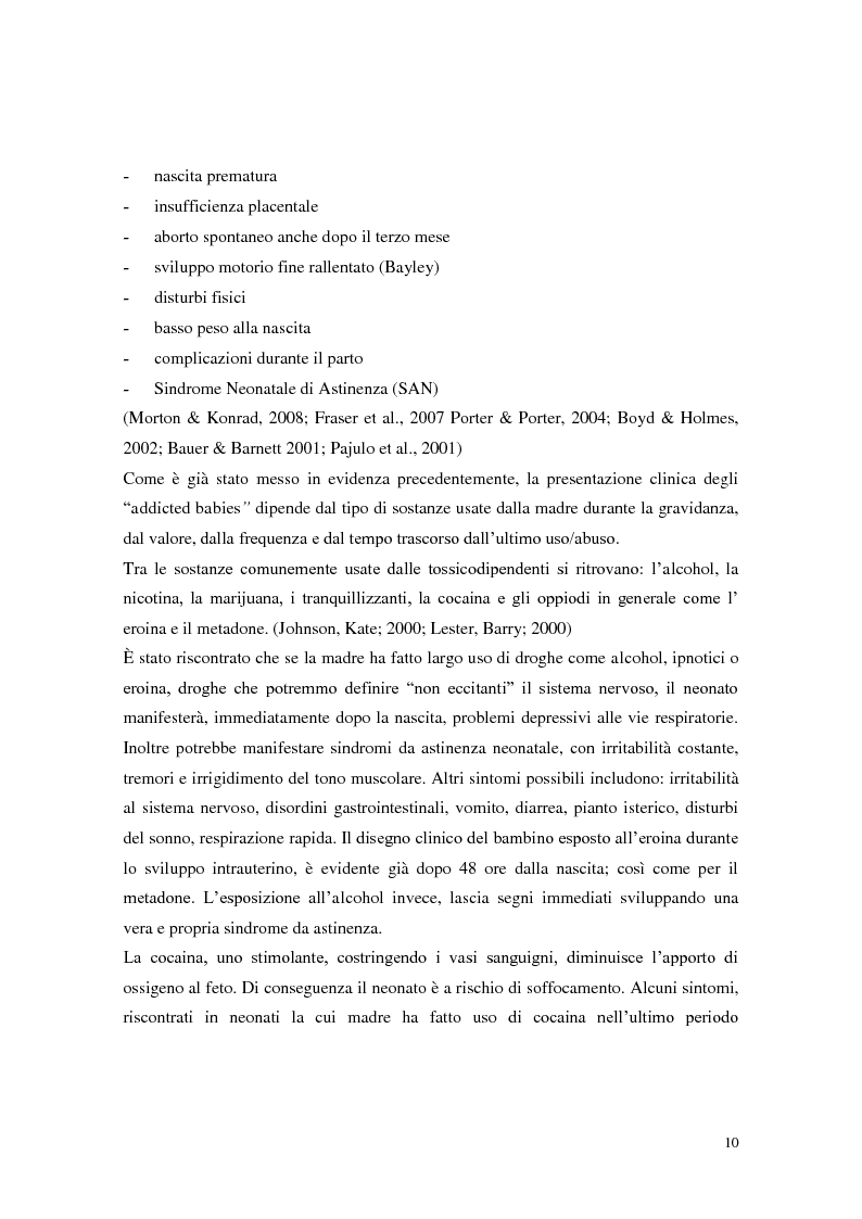 Anteprima della tesi: Figli di madri tossicodipendenti: un percorso già segnato? Fattori di rischio e di protezione dei bambini in età scolare, Pagina 8