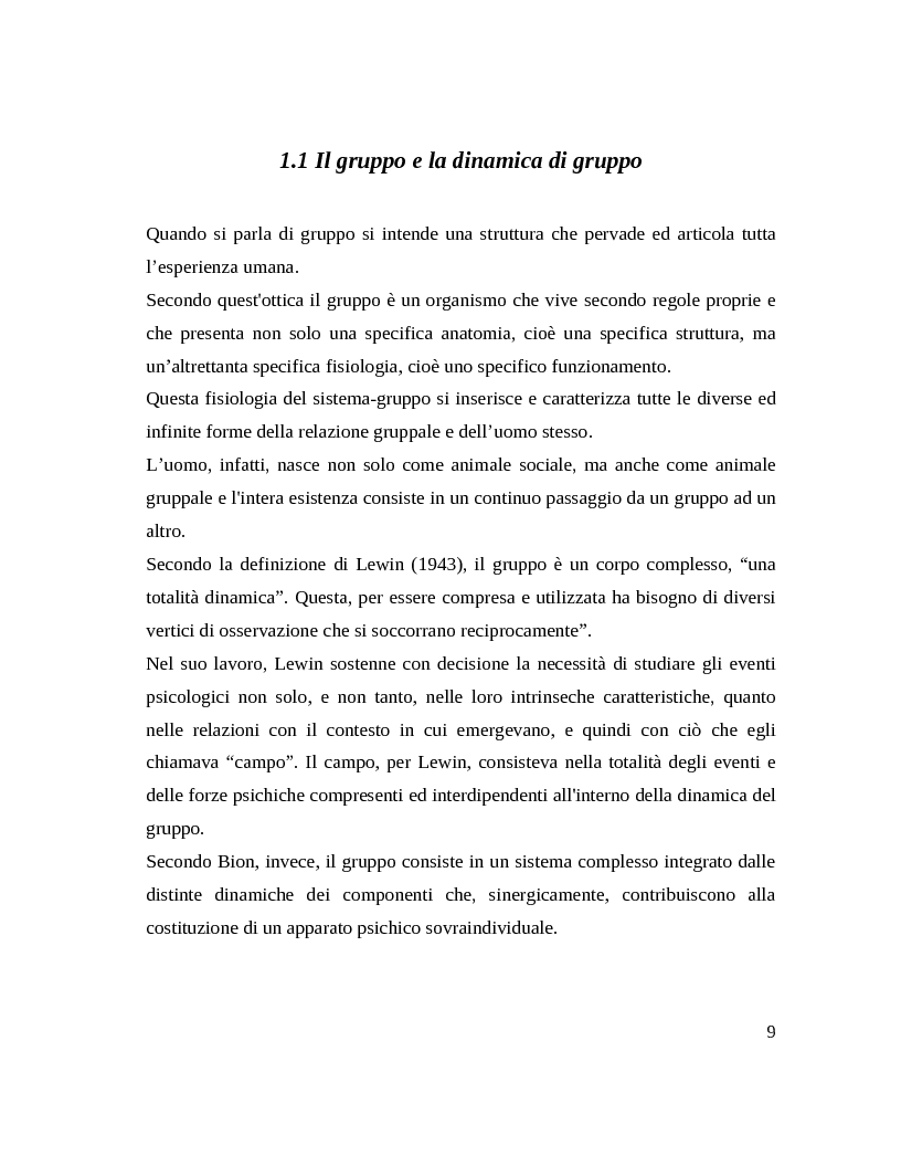 Anteprima della tesi: Il gruppo. Fattori terapeutici ed affettivita. Un'esperienza tra pazienti bipolari, Pagina 6