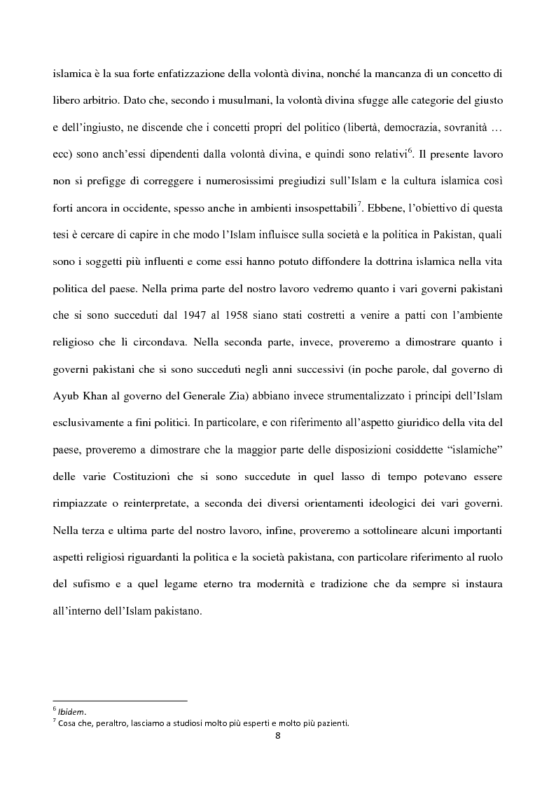 Anteprima della tesi: Islam, ideologia e sfera pubblica in Pakistan, Pagina 4
