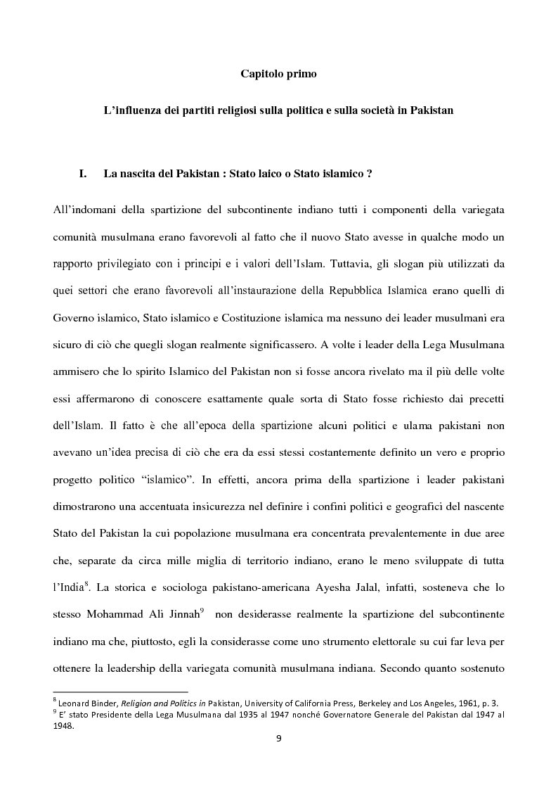 Anteprima della tesi: Islam, ideologia e sfera pubblica in Pakistan, Pagina 5
