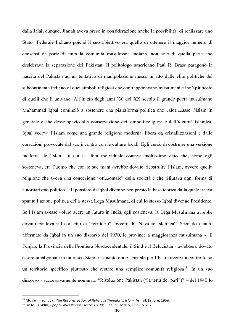 Anteprima della tesi: Islam, ideologia e sfera pubblica in Pakistan, Pagina 6