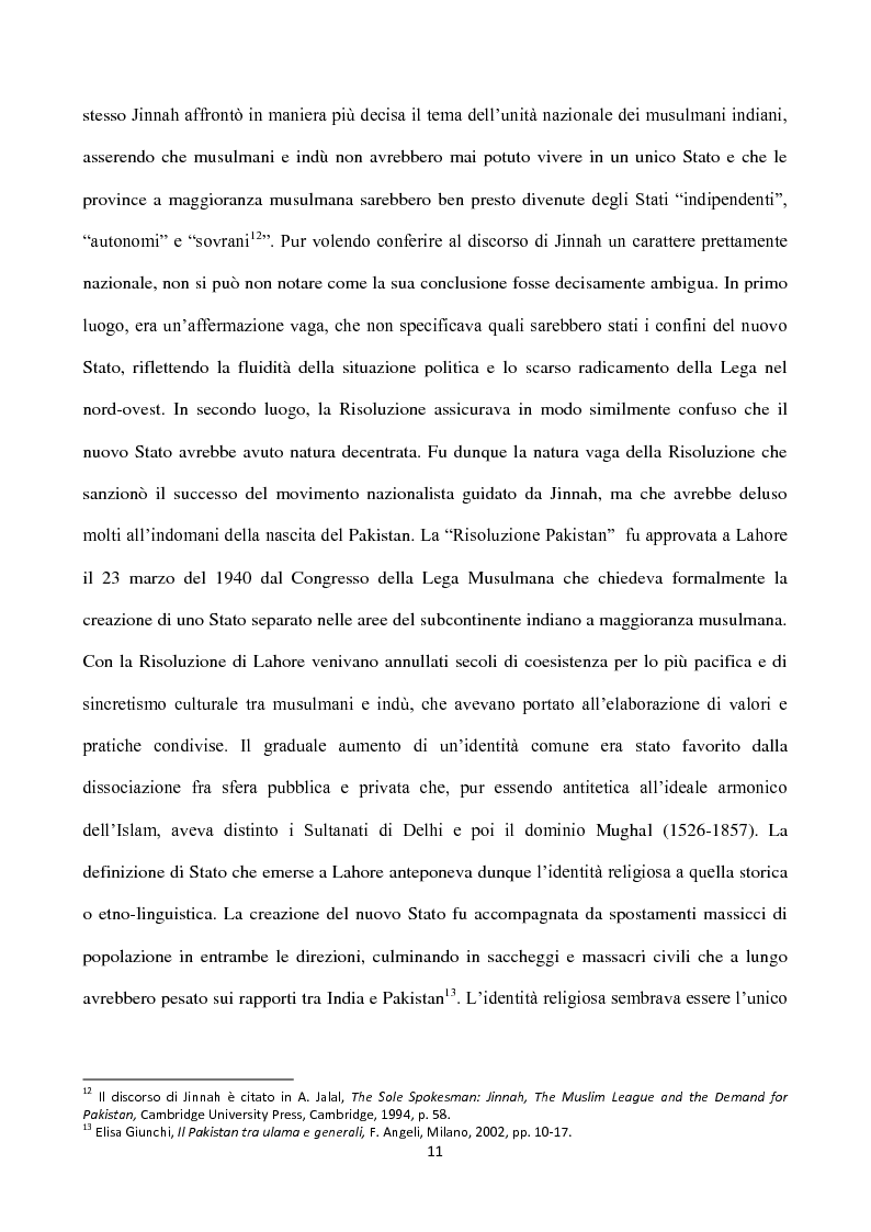 Anteprima della tesi: Islam, ideologia e sfera pubblica in Pakistan, Pagina 7
