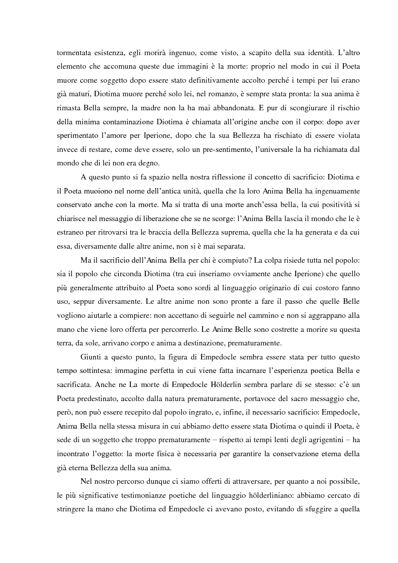 Anteprima della tesi: Il Sacrificio di Diotima: un'Anima Bella nell'Iperione di Friedrich Hoelderlin, Pagina 5