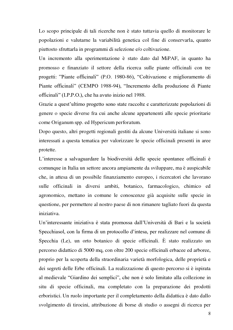 Anteprima della tesi: Indagine conoscitiva sulla flora spontanea a destinazione erboristica nel Parco Nazionale dell’Alta Murgia, Pagina 9