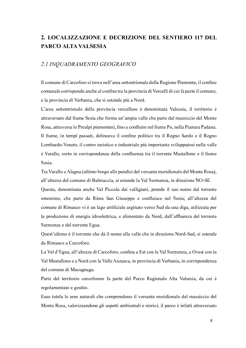 Anteprima della tesi: Progetto di itinerario ambientale e storico-culturale nel Comune di Carcoforo (Alta Valsesia), Pagina 4