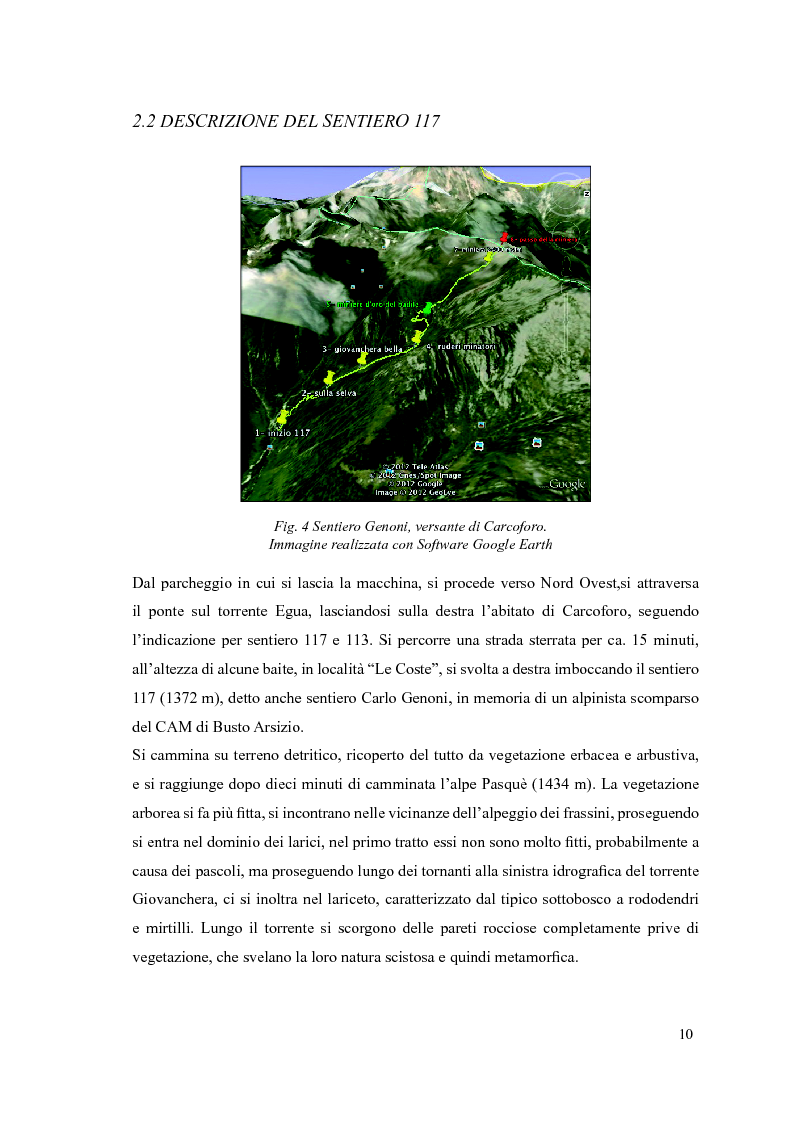 Anteprima della tesi: Progetto di itinerario ambientale e storico-culturale nel Comune di Carcoforo (Alta Valsesia), Pagina 6