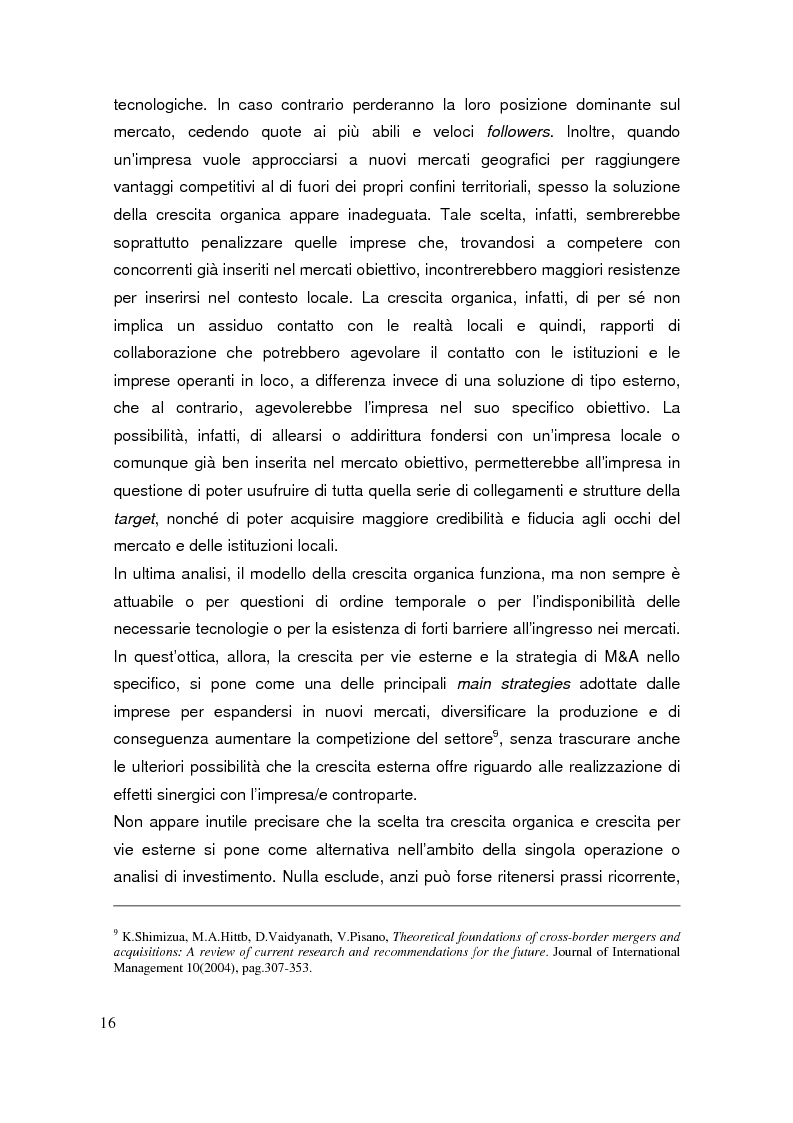 Anteprima della tesi: Le operazioni di M&A come strumento dicrescita e creazione del valore per l'impresa. Il caso Prysmian - Draka, Pagina 12