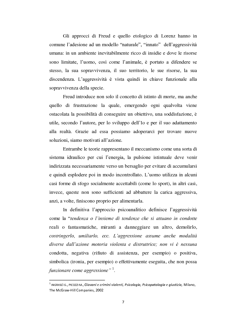 Anteprima della tesi: Aggressività e violenza ad opera dei minori: il fenomeno dei baby killer, Pagina 4