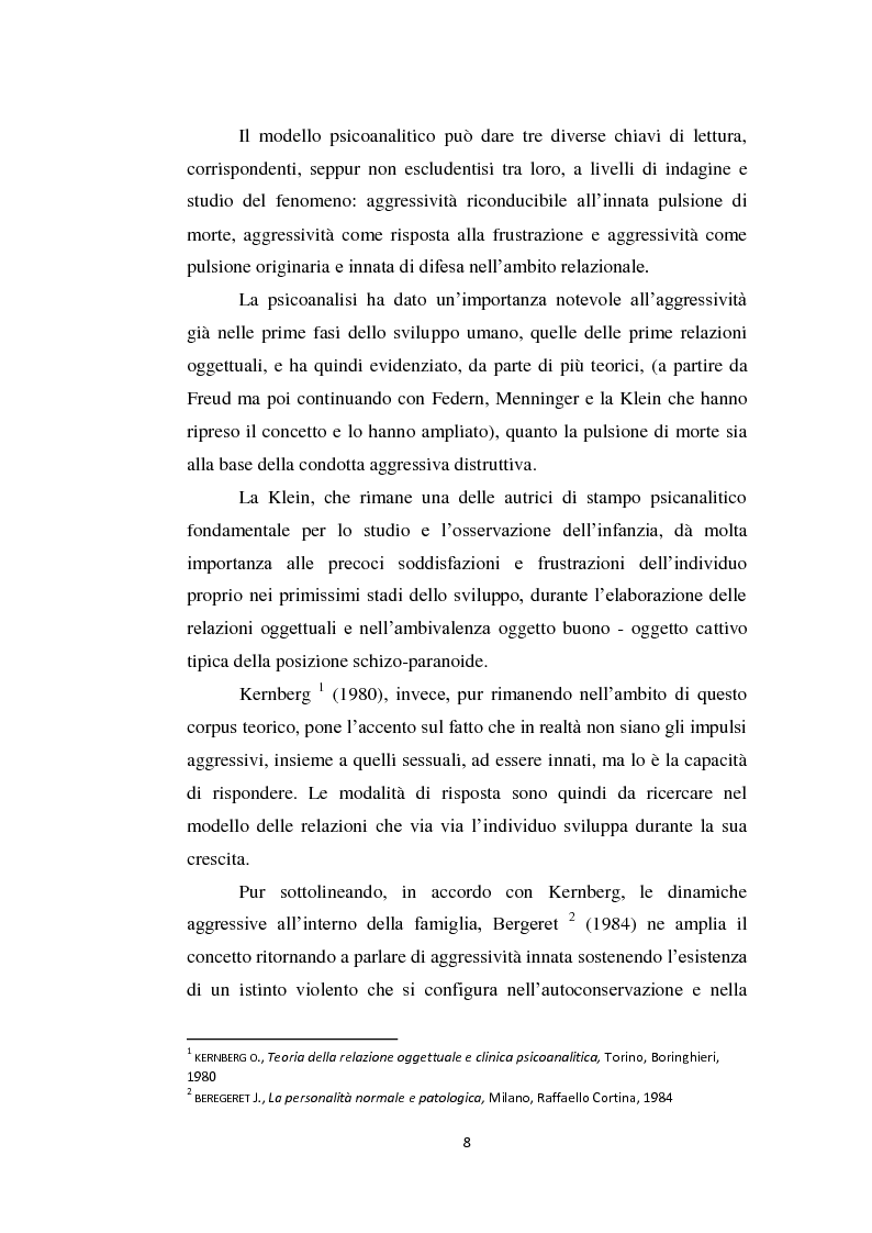 Anteprima della tesi: Aggressività e violenza ad opera dei minori: il fenomeno dei baby killer, Pagina 5