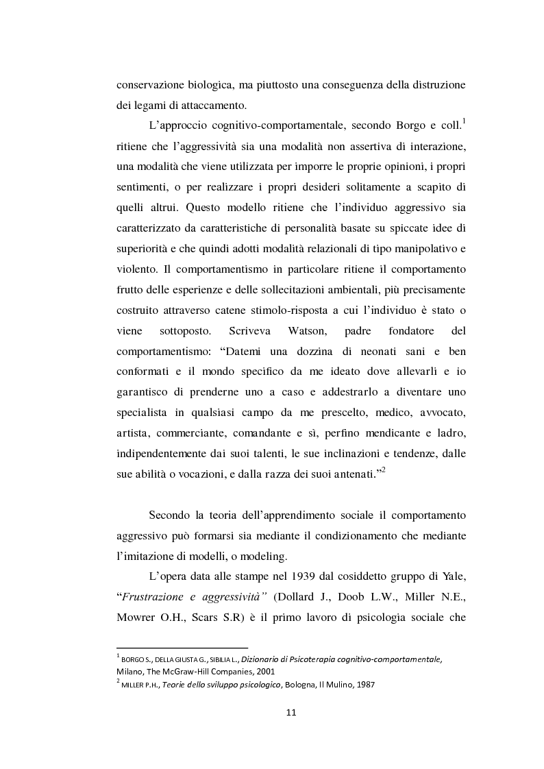 Anteprima della tesi: Aggressività e violenza ad opera dei minori: il fenomeno dei baby killer, Pagina 8