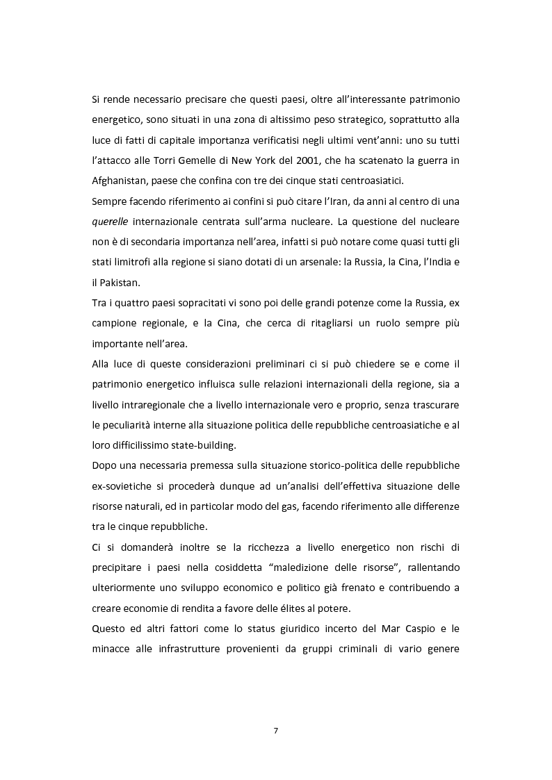 Anteprima della tesi: Dalla Via della Seta alla via del gas naturale: geopolitica e relazioni internazionali in Asia Centrale, Pagina 5
