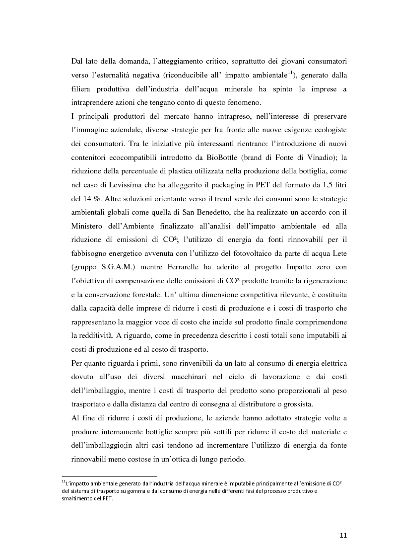 Anteprima della tesi: Analisi Economico-Finanziaria sul settore delle acque minerali, Pagina 10