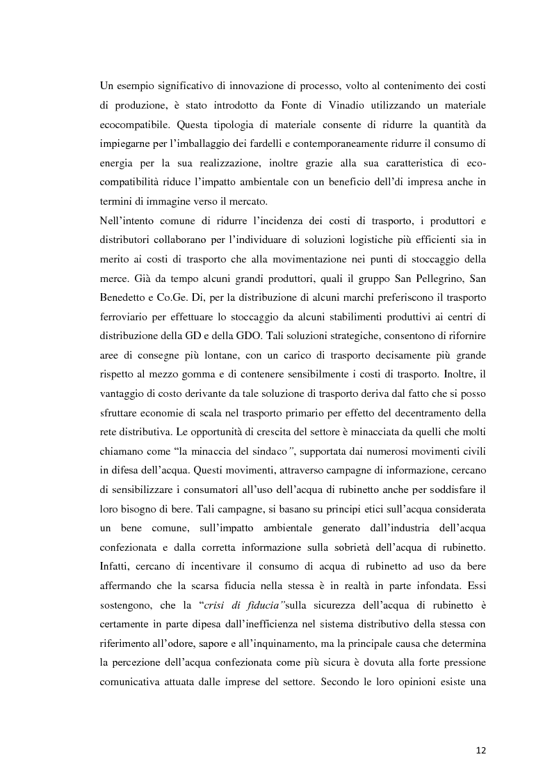 Anteprima della tesi: Analisi Economico-Finanziaria sul settore delle acque minerali, Pagina 11