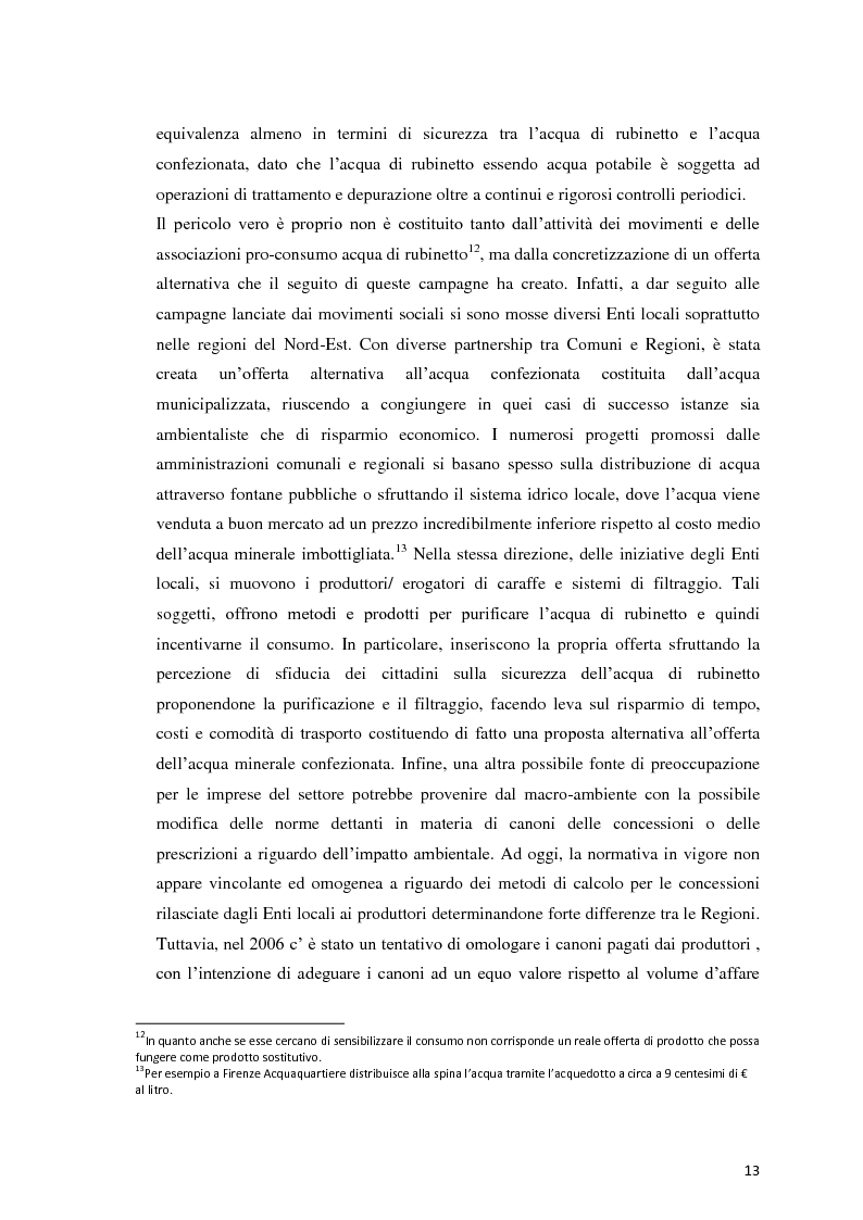 Anteprima della tesi: Analisi Economico-Finanziaria sul settore delle acque minerali, Pagina 12