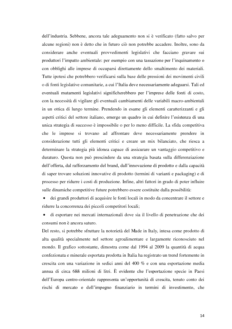 Anteprima della tesi: Analisi Economico-Finanziaria sul settore delle acque minerali, Pagina 13