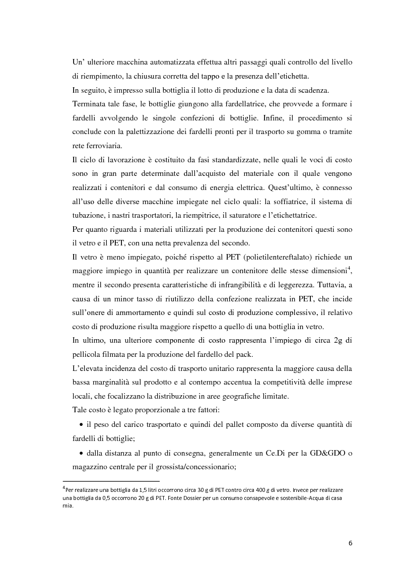 Anteprima della tesi: Analisi Economico-Finanziaria sul settore delle acque minerali, Pagina 5