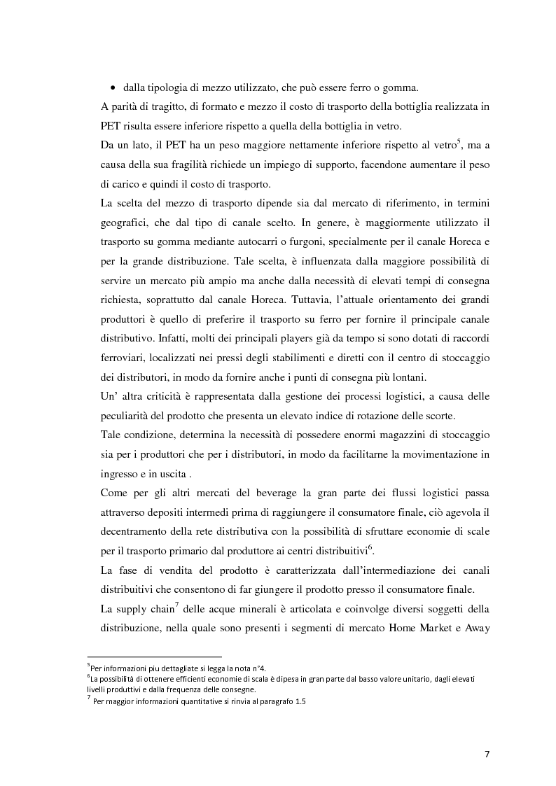 Anteprima della tesi: Analisi Economico-Finanziaria sul settore delle acque minerali, Pagina 6