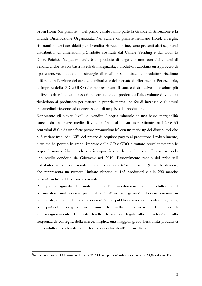 Anteprima della tesi: Analisi Economico-Finanziaria sul settore delle acque minerali, Pagina 7