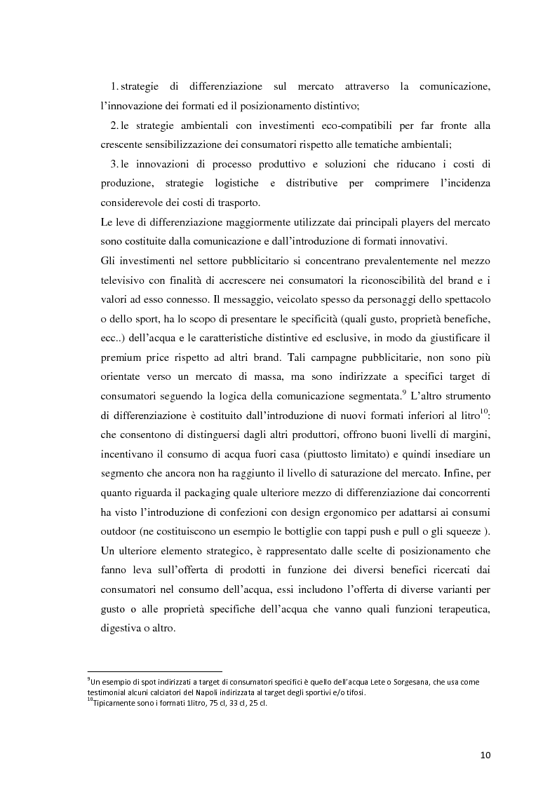 Anteprima della tesi: Analisi Economico-Finanziaria sul settore delle acque minerali, Pagina 9
