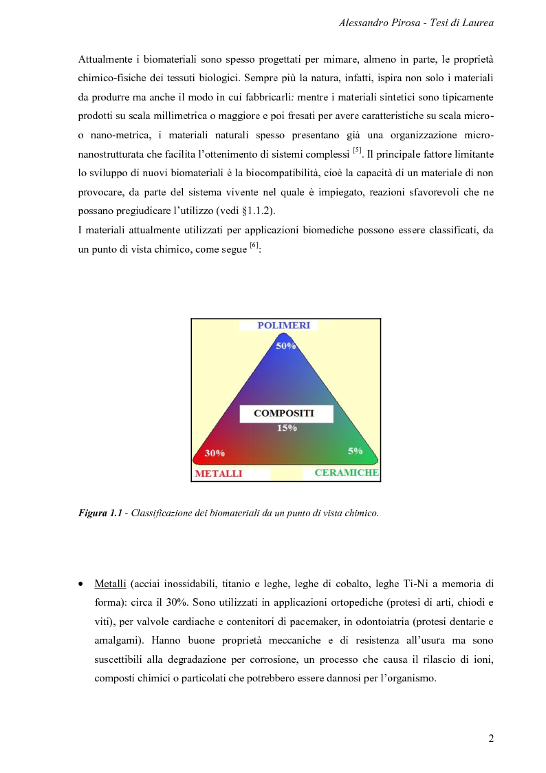 Anteprima della tesi: Progettazione, preparazione e caratterizzazione strutturale e biologica di supporti polimerici tridimensionali per applicazioni di ingegneria tissutale, Pagina 3