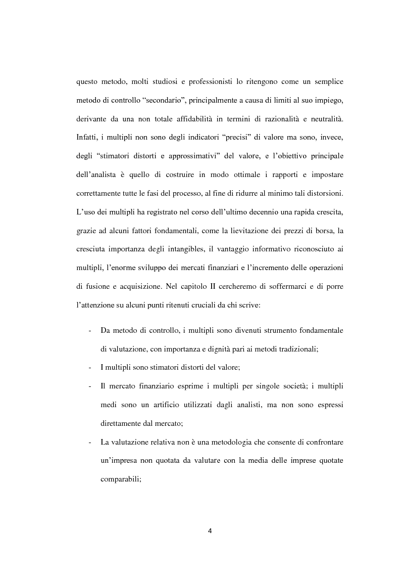 Anteprima della tesi: Il metodo dei multipli nella valutazione delle aziende. Il caso di Banca Carige., Pagina 5