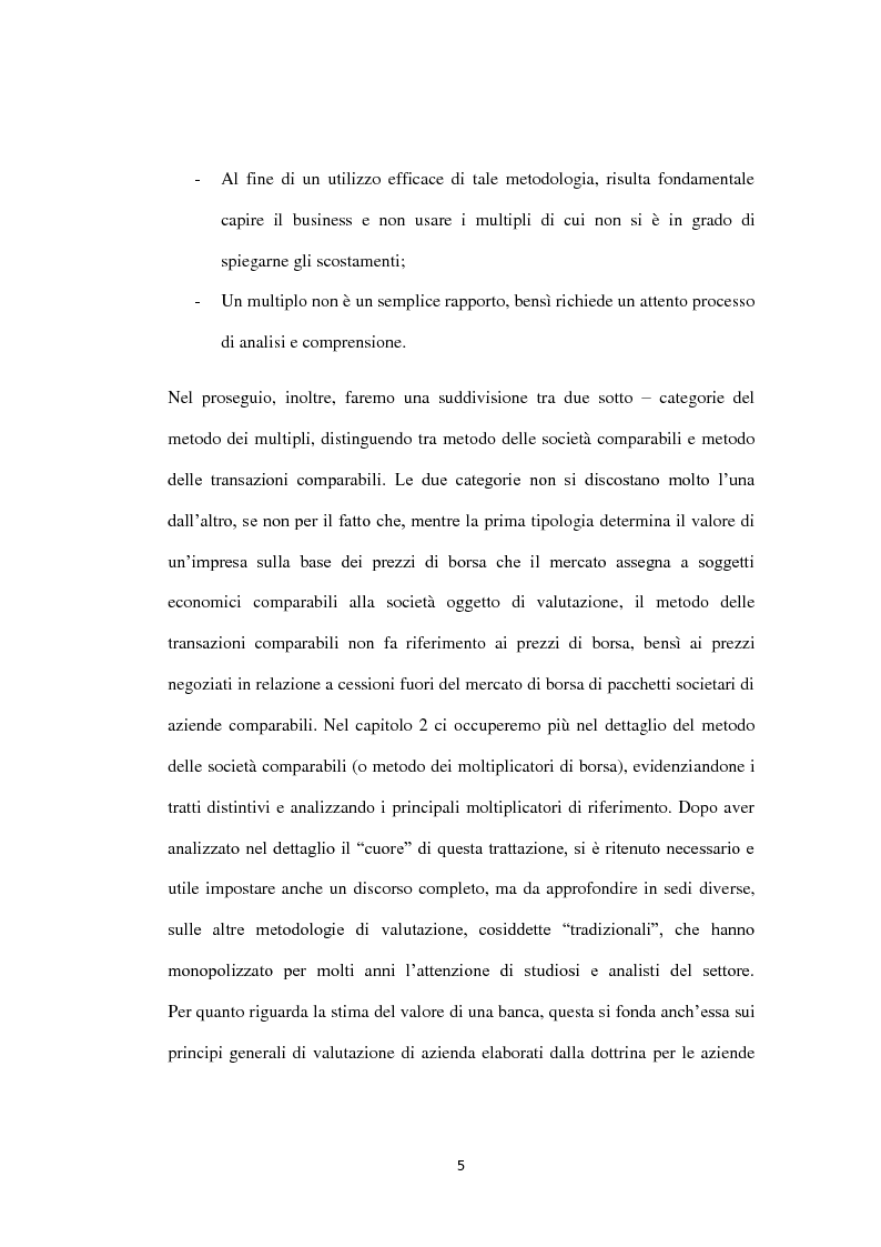 Anteprima della tesi: Il metodo dei multipli nella valutazione delle aziende. Il caso di Banca Carige., Pagina 6