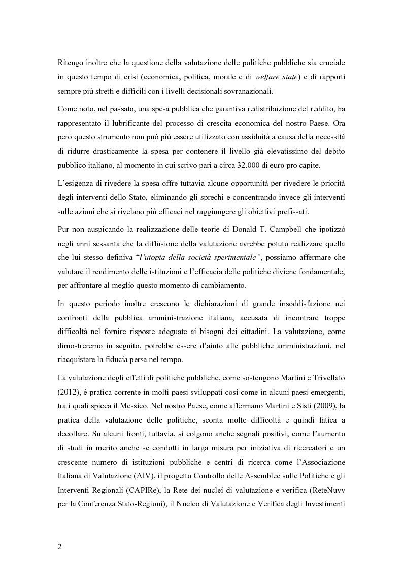 Anteprima della tesi: La valutazione degli effetti delle politiche pubbliche: aspetti teorico metodologici e applicazione al POR FESR 2007-2013 in Lombardia, Pagina 3