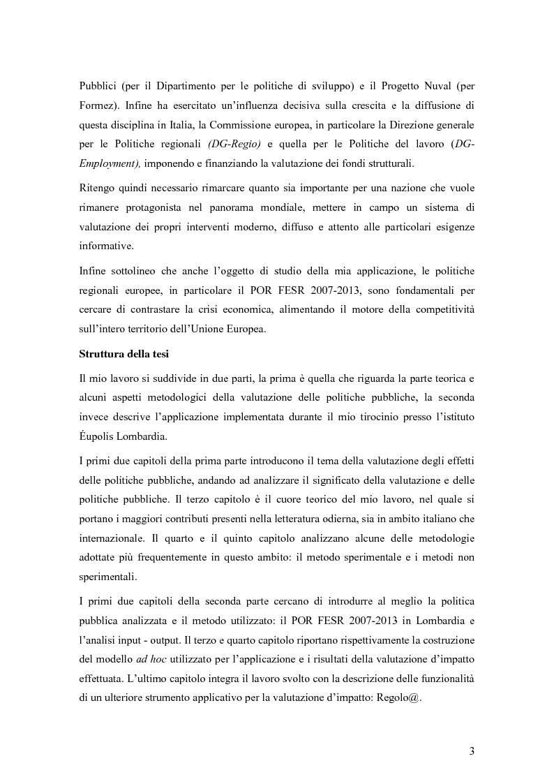 Anteprima della tesi: La valutazione degli effetti delle politiche pubbliche: aspetti teorico metodologici e applicazione al POR FESR 2007-2013 in Lombardia, Pagina 4