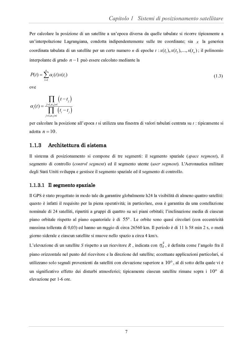 Anteprima della tesi: Analisi delle prestazioni di integrità e accuratezza di sistemi di localizzazione satellitare per il controllo della marcia dei treni, Pagina 12