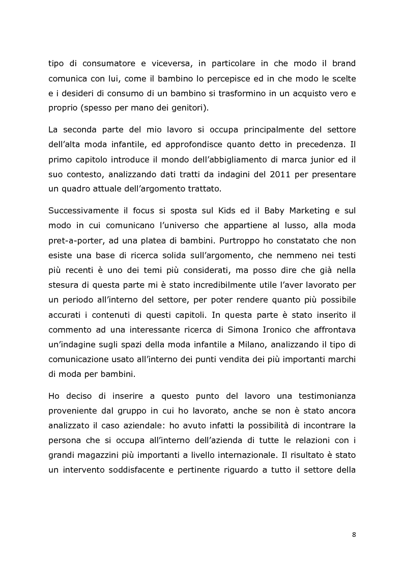 Anteprima della tesi: Comunicazione e trend delle imprese di abbigliamento di lusso: il caso del settore bambino, Pagina 5