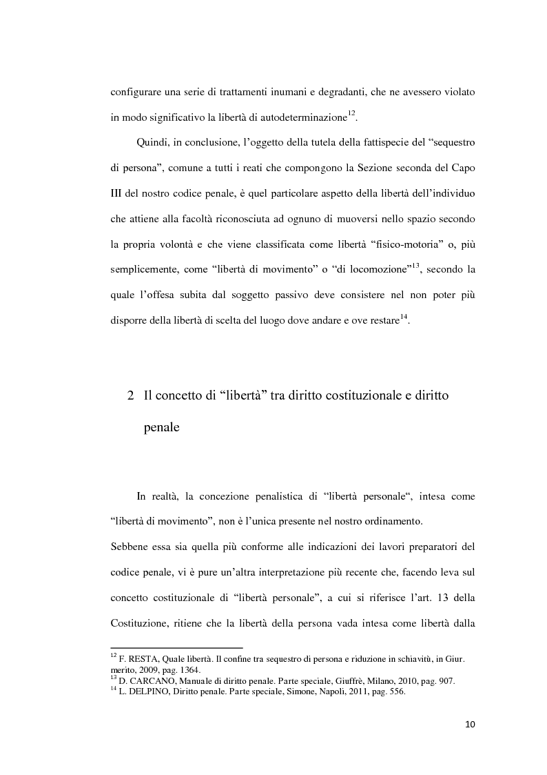 Anteprima della tesi: Il sequestro di persona, Pagina 7