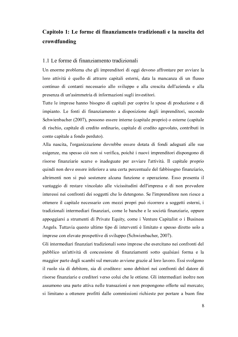 Anteprima della tesi: Le piattaforme di crowdfunding: il web come forma alternativa di finanziamento, Pagina 5