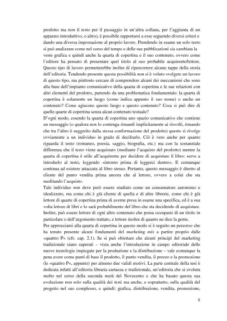 Anteprima della tesi: I libri dietro la quarta. Ruoli e forme della quarta di copertina, Pagina 4