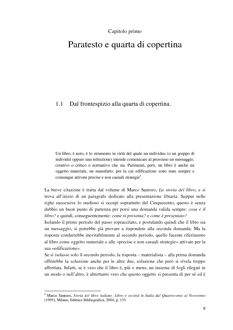 Anteprima della tesi: I libri dietro la quarta. Ruoli e forme della quarta di copertina, Pagina 8