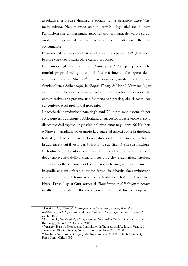 Anteprima della tesi: Esplorando le sfide della traduzione pubblicitaria nel 21esimo secolo:
analisi di pubblicità nel campo dei prodotti di bellezza, Pagina 4