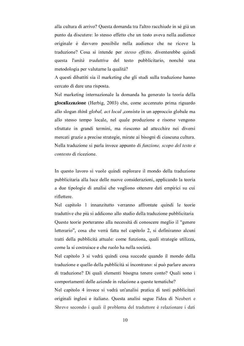 Anteprima della tesi: Esplorando le sfide della traduzione pubblicitaria nel 21esimo secolo:
analisi di pubblicità nel campo dei prodotti di bellezza, Pagina 7